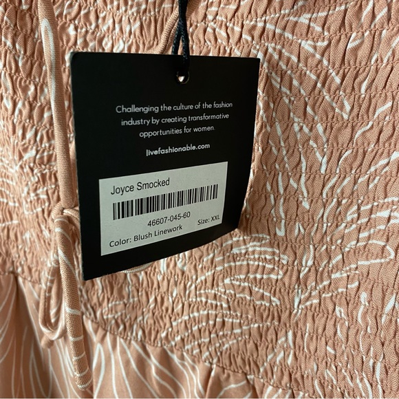 Able Joyce Smocked Midi Dress 100% viscose Size xxl new pockets - Picture 7 of 15